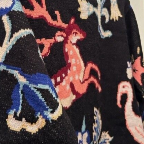 Folkloric flamingo Anthropologie deer sweater jacket - Picture 4 of 12